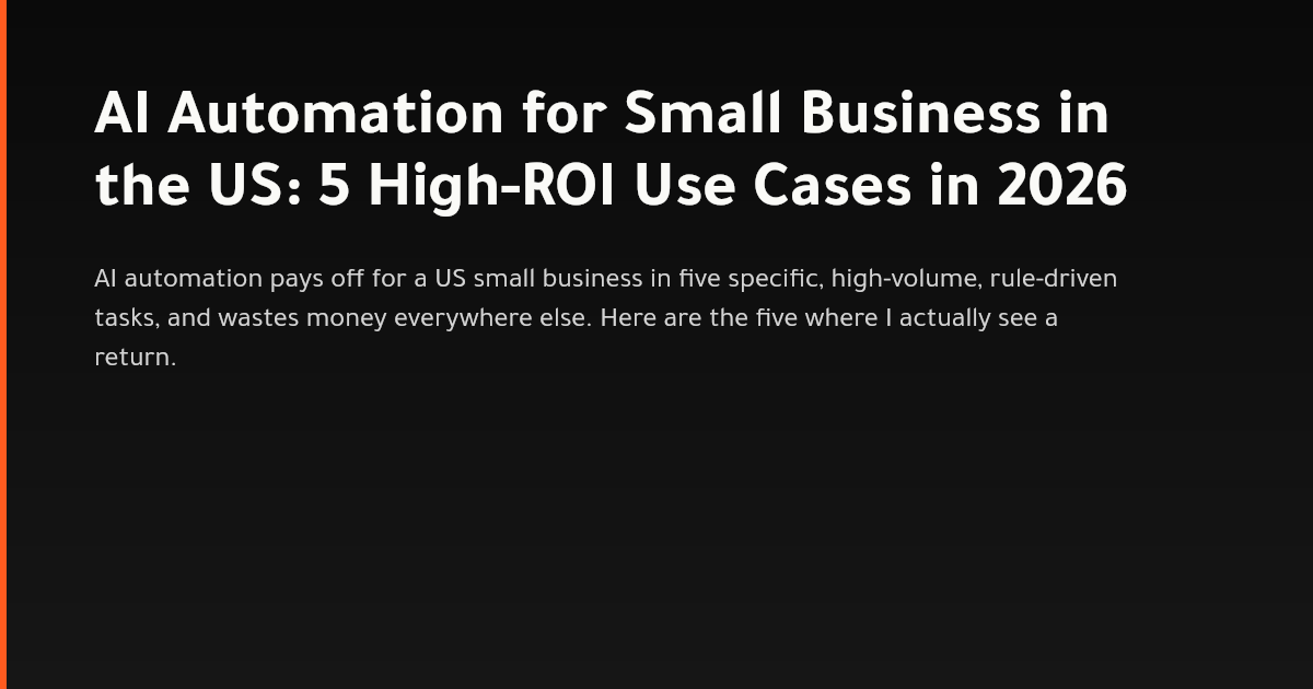 Five high-ROI AI automation use cases for a US small business in 2026