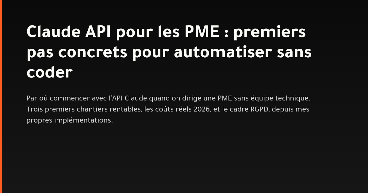 Schéma des premiers cas d'usage de l'API Claude pour une PME