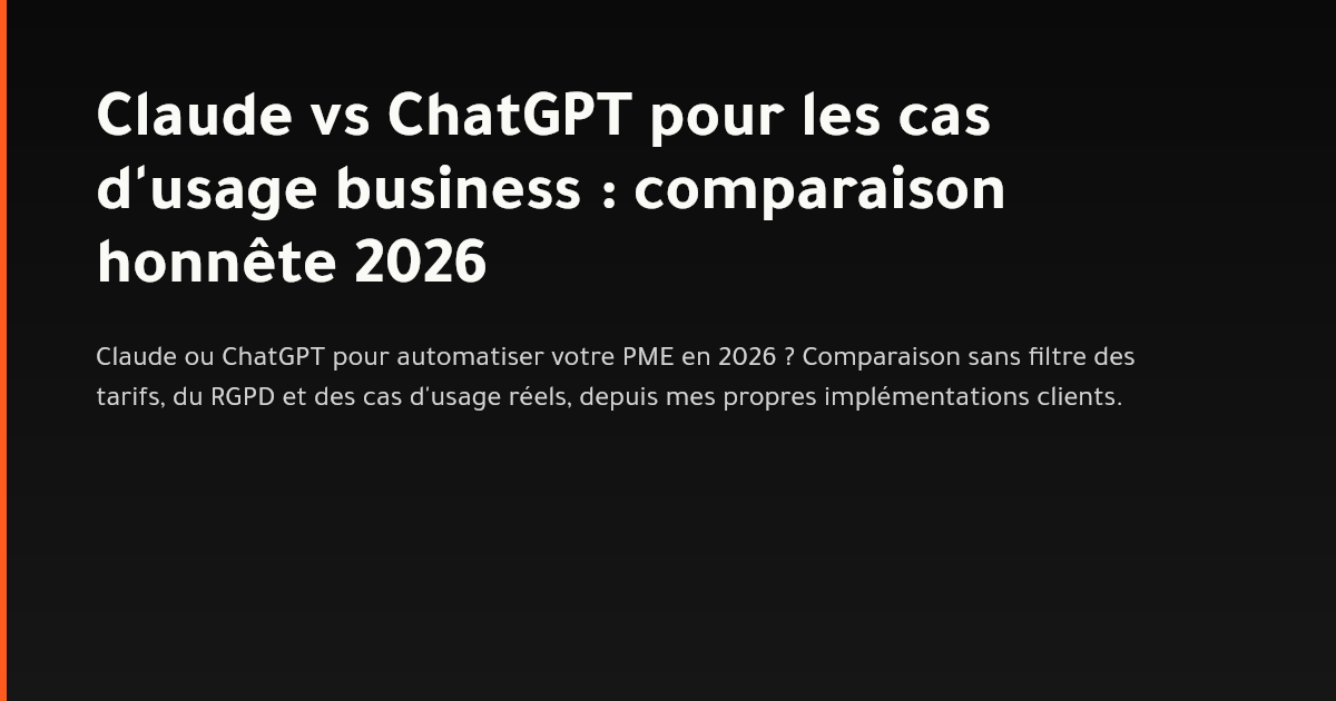 Comparatif visuel entre Claude et ChatGPT pour un usage business en PME