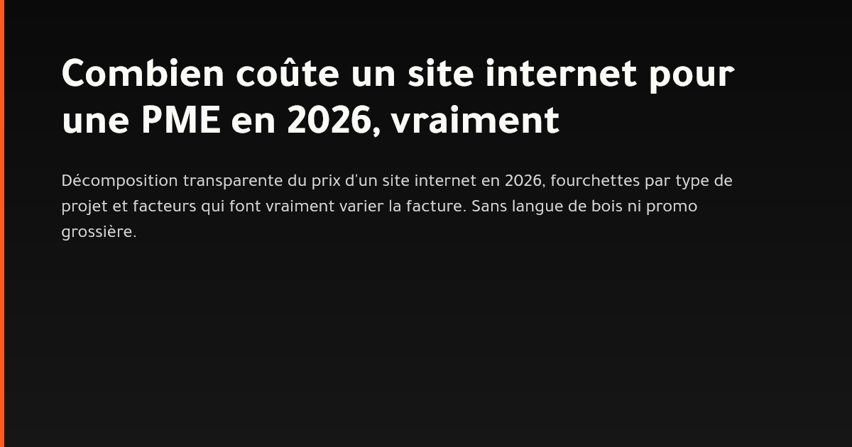 Illustration sur la décomposition du prix d'un site internet pour PME