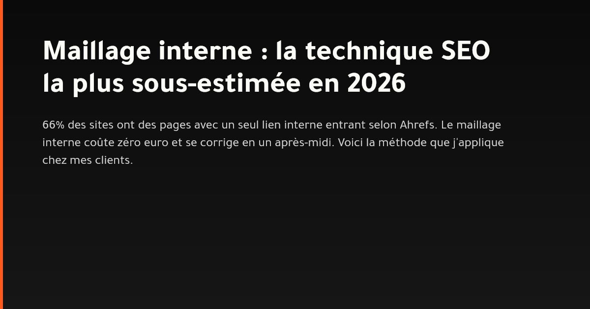 Schéma de maillage interne en structure pilier-cluster pour un site vitrine PME