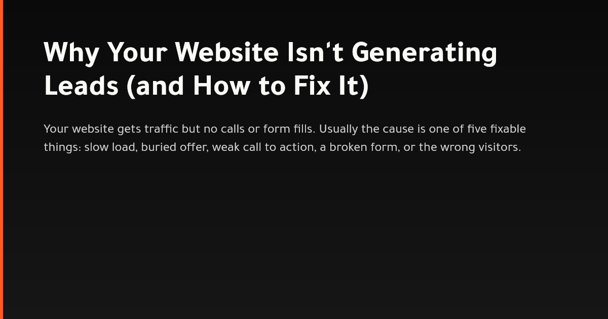 Five reasons a US small business website fails to generate leads and how to fix each one